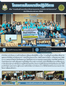 โครงการสัมมนาเชิงปฏิบัติการ เรื่อง “การเสริมสร้างและพัฒนาศักยภาพบุคลากร สำนักจัดการป่านันทนาการ” ประจำปีงบประมาณ พ.ศ. 2568 (6 กันยายน 68)